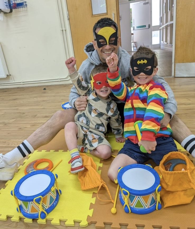 Kids dressed as super heros